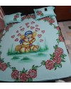 Handpainted  cotton double bed sheet with cartoon